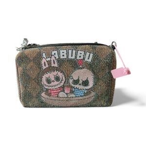 Labubu Brown Checkered Crossbody Bag‎